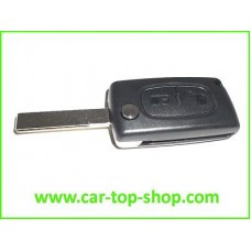 2-buttos flip key housing Peugeot