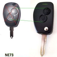 Conversation kit to flip key 2-buttons NE73 blade Renault Dacia