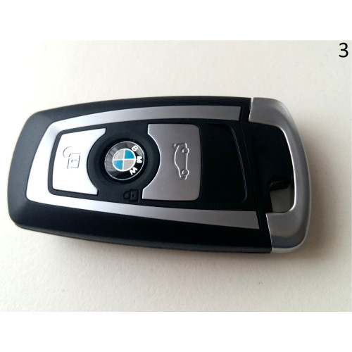 Smartkey Schlüssel Gehäuse BMW - 3 Tasten - Panik Knopf - Schwarz - After  Market Produkt