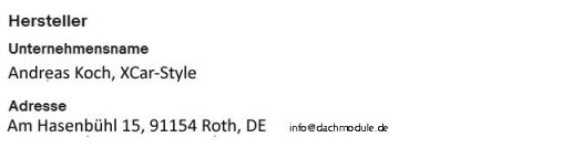Manufacturer/Hersteller